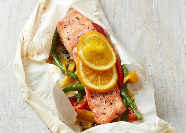 Salmon in parchment  