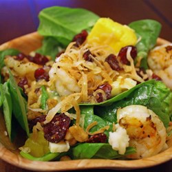 Tropical Shrimp Spinach Salad Recipe