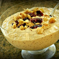 Peanut Butter and Honey Overnight Oats with Walnuts and Cranberries Recipe