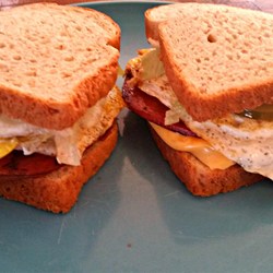Kevin's Toasted Honey Wheat Berry Bologna and Egg Sandwich Recipe