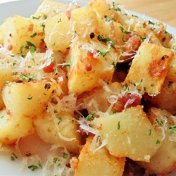 Roasted Potatoes with Bacon, Cheese, and Parsley Recipe