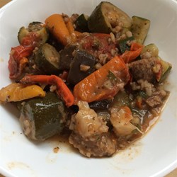 Eggplant, Zucchini and Sweet Red Pepper Stew Recipe