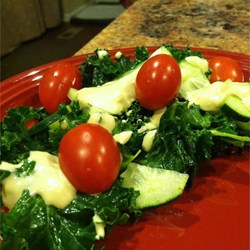 Kale Caesar with Cucumbers and Leeks Recipe