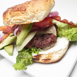 Jumbo Bacon Avocado Horseradish Cheeseburgers Recipe