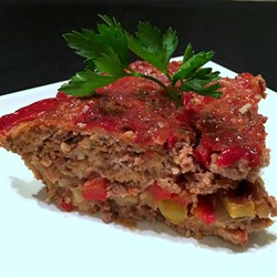 Onion- and Pepper-Stuffed Meatloaf Recipe