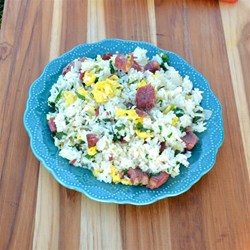 Fried Rice with Corned Beef, Spinach, and Eggs Recipe