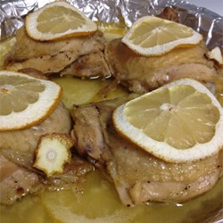 Baked Lemon Chicken Thighs with Mushroom Sauce Recipe