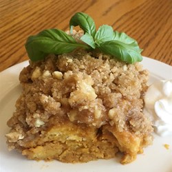 Pumpkin Bread Pudding with Crumb Topping Recipe