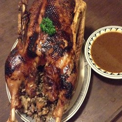 Roast Goose with Wild Rice Stuffing Recipe