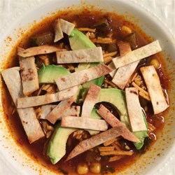 Vegetarian Tortilla Soup with Avocado Recipe