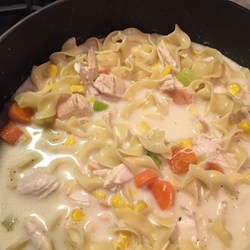 Creamy Chicken Egg Noodle Soup  Recipe