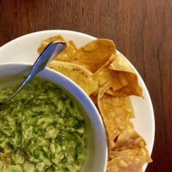 Avocado-Tomatillo Dip with Jalapenos and Cilantro Recipe