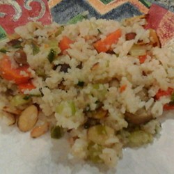 Confetti Rice with Carrot, Celery, and Almonds Recipe