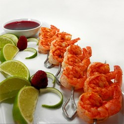 Butterfly Chili Lime Prawn Spedini with Raspberry Dipping Sauce Recipe