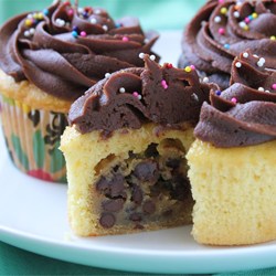 Chocolate Chip Cookie Dough + Cupcake = The BEST Cupcake.  Ever. Recipe