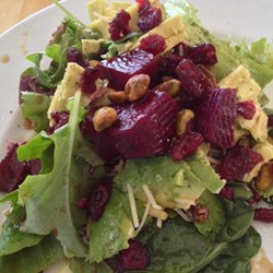 Roasted Beet, Avocado and Pistachio Salad Recipe