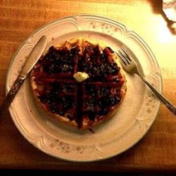 Whole Grain Waffles with Blackberry Sauce Recipe