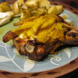 Cheesy Pork Chops with Spicy Apples Recipe