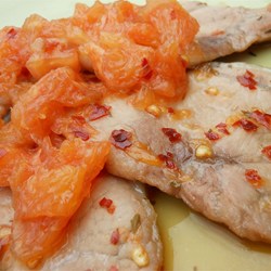 Benji's Pork Chops with Grapefruit Relish Recipe