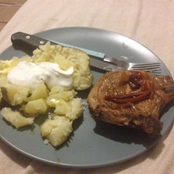 Pork Chops with Bourbon Tomatoes Recipe