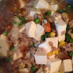 Tofu and Ground Pork with Peas Recipe