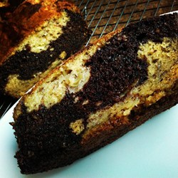 Dark Chocolate Marbled Banana Bread with Greek Yogurt Recipe