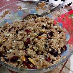 Israeli Couscous with Cranberries, Walnuts, and Sunflower Seeds Recipe