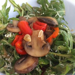Roasted Portobello, Red Pepper, and Arugula Salad for One Recipe
