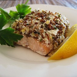 Alaska Salmon Bake with Pecan Crunch Coating Recipe