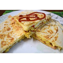 Cheesy Breakfast Quesadilla  Recipe