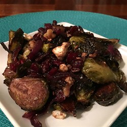 Balsamic Brussels Sprouts with Feta Cheese and Walnuts Recipe