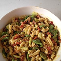 Pasta Salad with Fiddleheads, Bacon, and Sun-Dried Tomatoes Recipe