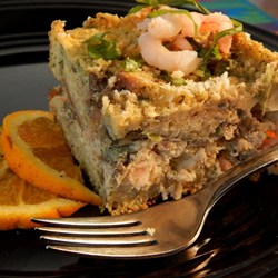 Seafood Strata with Pesto Recipe