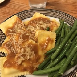 Cheese Ravioli with Pumpkin Sauce Recipe