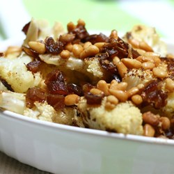Roasted Cauliflower with Dates and Pine Nuts Recipe
