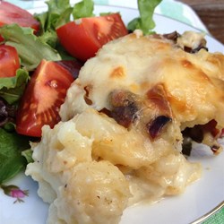 Bacon Swiss Potato Cauliflower Casserole Recipe