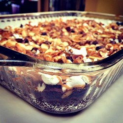 Caramel Popcorn Brownies Recipe