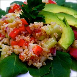 Kale, Quinoa, and Avocado Salad with Lemon Dijon Vinaigrette Recipe