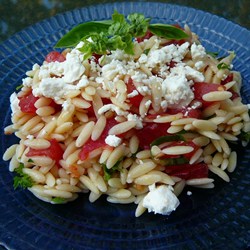 Orzo and Tomato Salad with Feta Cheese Recipe