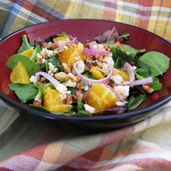 Orange, Walnut, Gorgonzola and Mixed Greens Salad with Fresh Citrus Vinaigrette Recipe