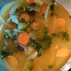 Vegan Carrot-Top Vegetable Soup Recipe