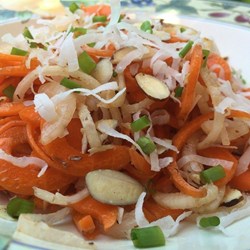 Spiralized Carrot and Radish Salad with Peach Vinaigrette Recipe