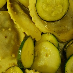 Zucchini with Mushroom Ravioli in Truffle Butter Sauce Recipe