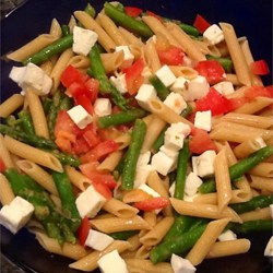 Lemon, Garlic, and Asparagus Warm Caprese Pasta Salad Recipe
