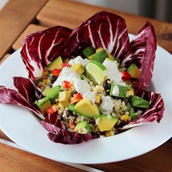 Vegan Mexican Quinoa Bowl with Green Chile Cilantro Sauce Recipe