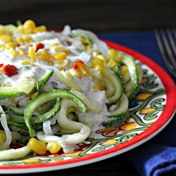 Mexican Squoodles with Creamy Fire-Roasted Green Chile Sauce Recipe