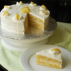 Lemon Cake with Lemon Filling and Lemon Butter Frosting Recipe