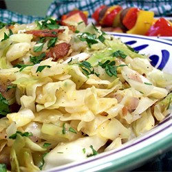 Fried Cabbage with Bacon, Onion, and Garlic Recipe