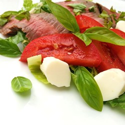 Caprese Salad with Grilled Flank Steak Recipe