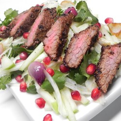 Gabe's Coffee-Crusted Hanger Steak with Apple, Fennel, and Herb Salad Recipe